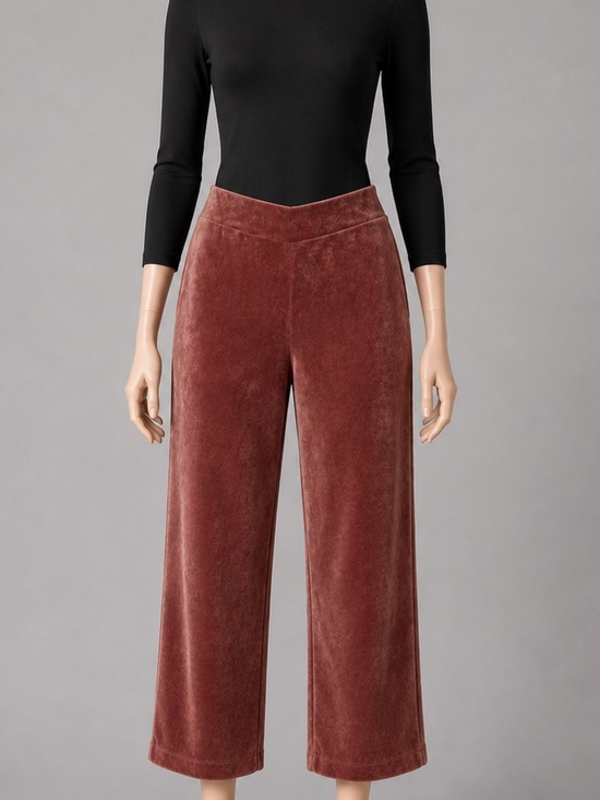 Pure Jill Pants - Pure Jill Velvet Wide-Leg Pants in Dusty Mauve